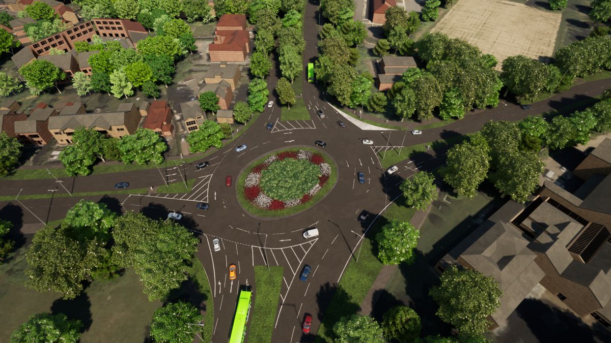 lawnswood roundabout road safety